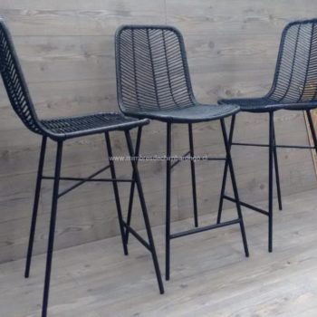 SILLA DE BAR TEJIDO FLECHA- NEGRA