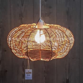 Lámpara de mimbre Calabaza 60x30 cms