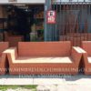 Living de mimbre D sofá de 3 cuerpos