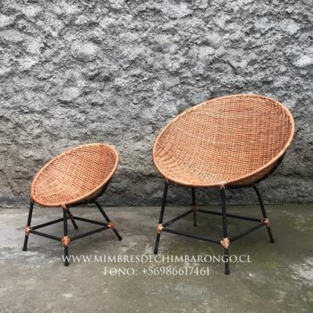 Conjunto Sillón de Mimbre Nido Adulto y Niño
