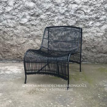 Sillón de mimbre Ana negro