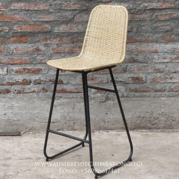 Silla de Bar Tejido Natural - Taburete Artesanal en Mimbre