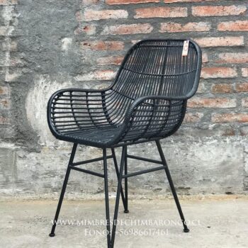 Sitial de mimbre Alpaca negra