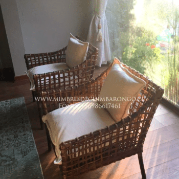 SET DE SILLONES DE MIMBRE RUSTICO