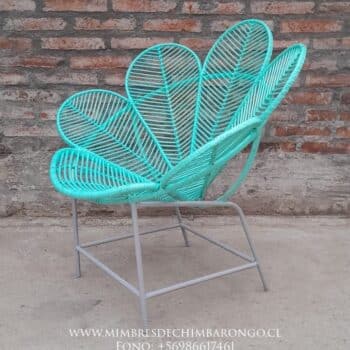 SITIAL DE MIMBRE FLOR COLOR VERDE MENTA