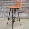 Silla de Bar con Tejido Horizontal - Taburete Artesanal en Mimbre