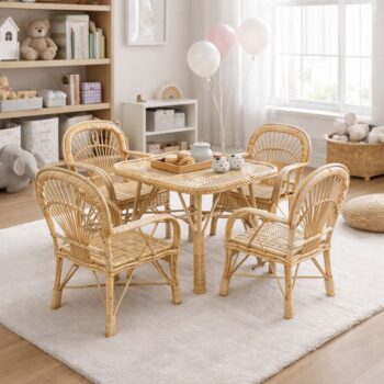 Comedor de mimbre para niños